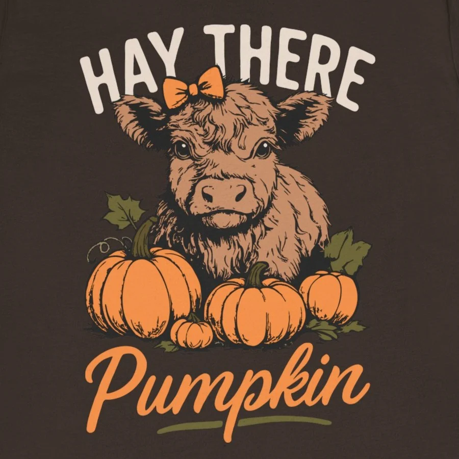Hay There Pumpkin Shirt - Cute Baby Highland Cow T-Shirt - Image 10