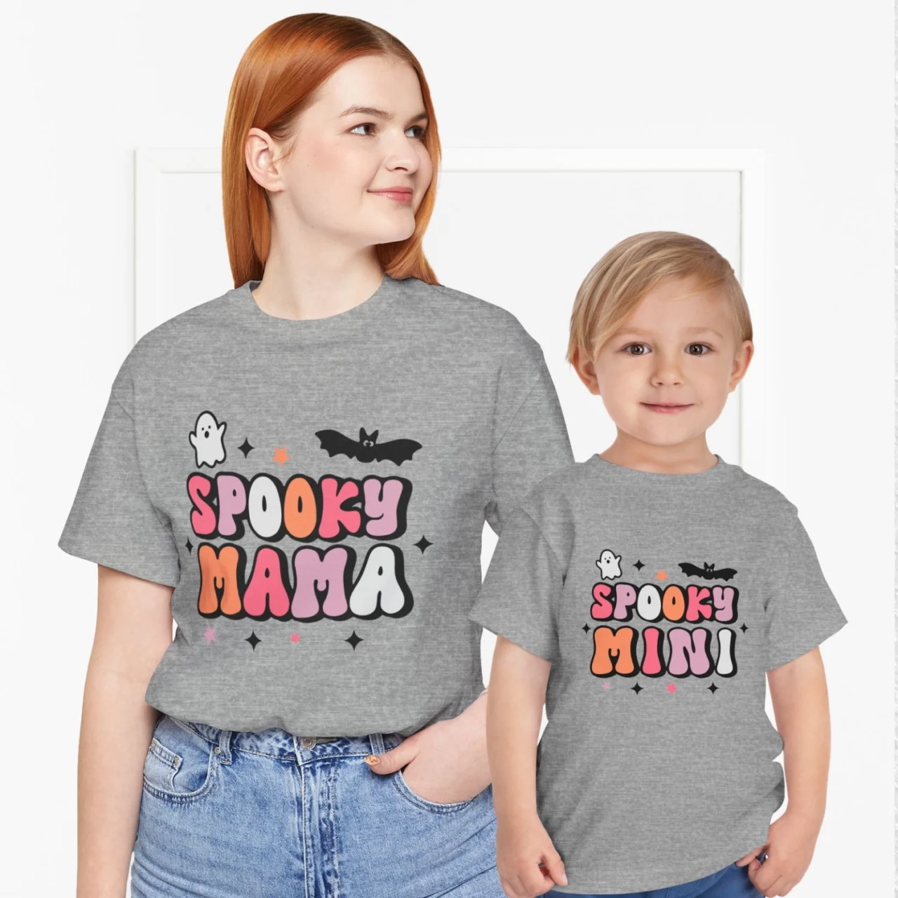 Spooky Mama and Mini matching Halloween shirts for mom and toddler