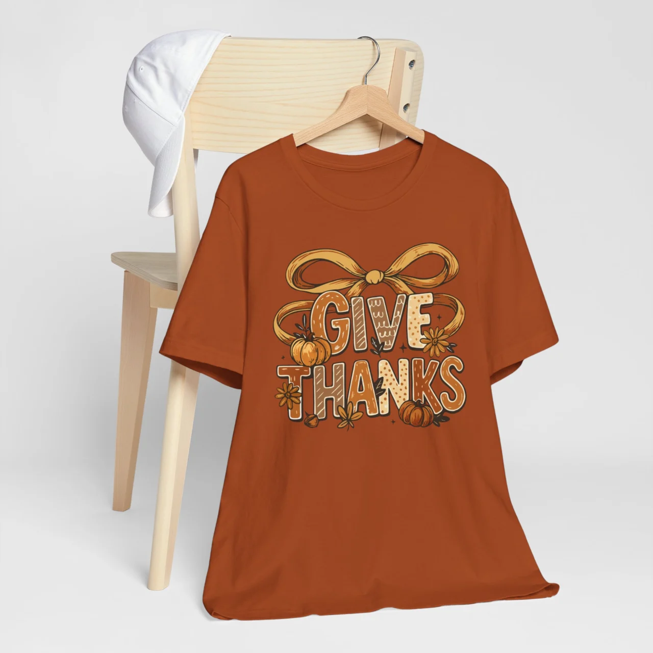 Give Thanks Shirt - Cozy Thanksgiving T-Shirt - Fall Gratitude Tee - Image 7