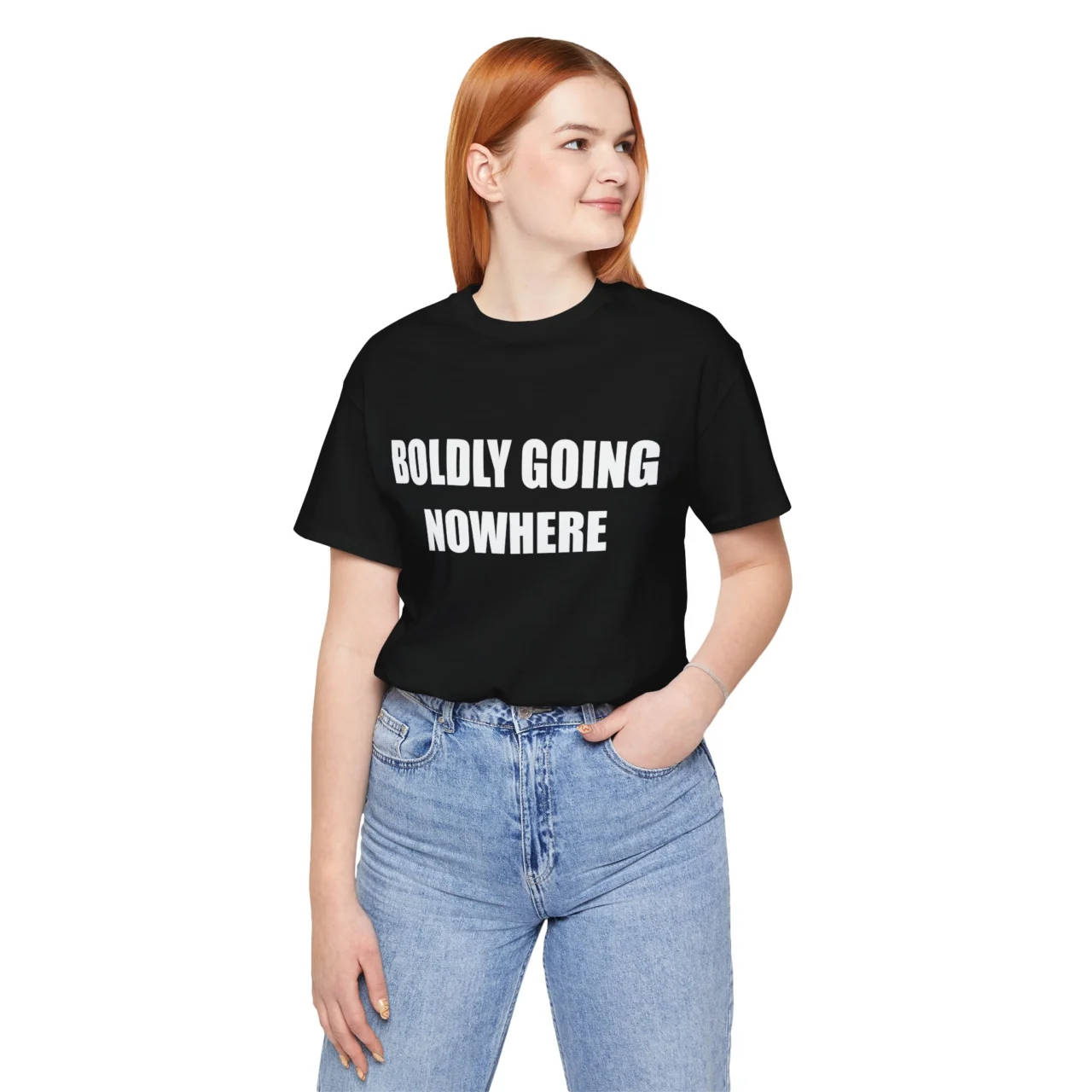 Boldly Going Nowhere Funny Sarcastic Graphic Tee - Lazy Humor Introvert Shirt - Image 2