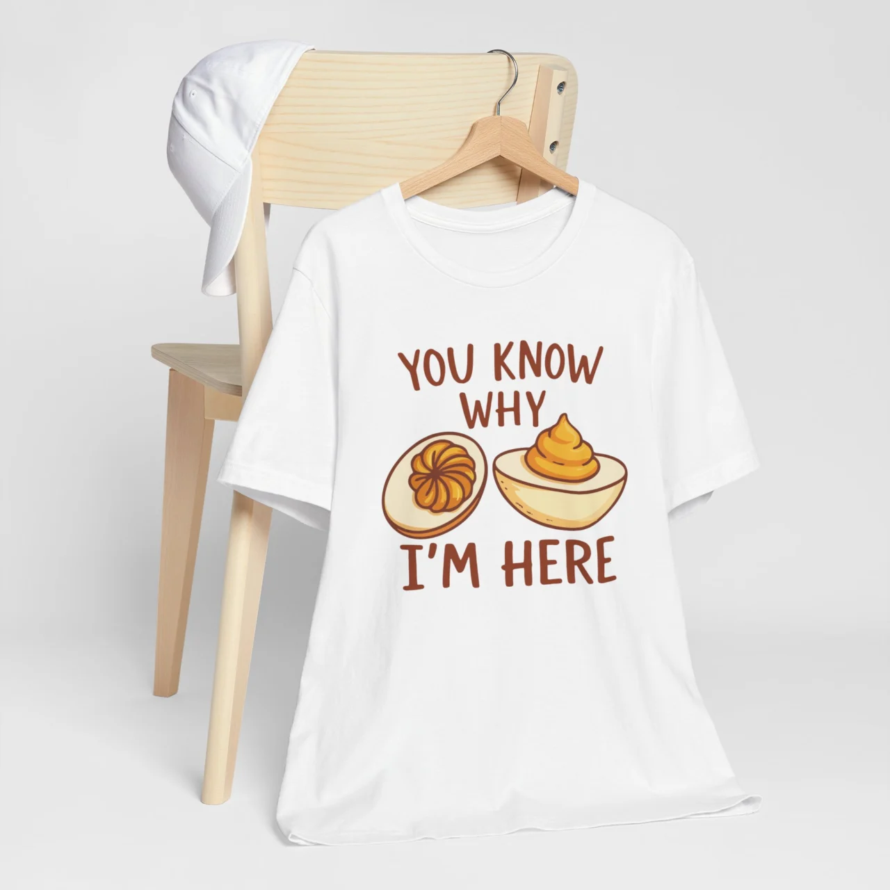 You Know Why I'm Here Deviled Egg Shirt - Funny Thanksgiving Foodie T-Shirt - Image 3