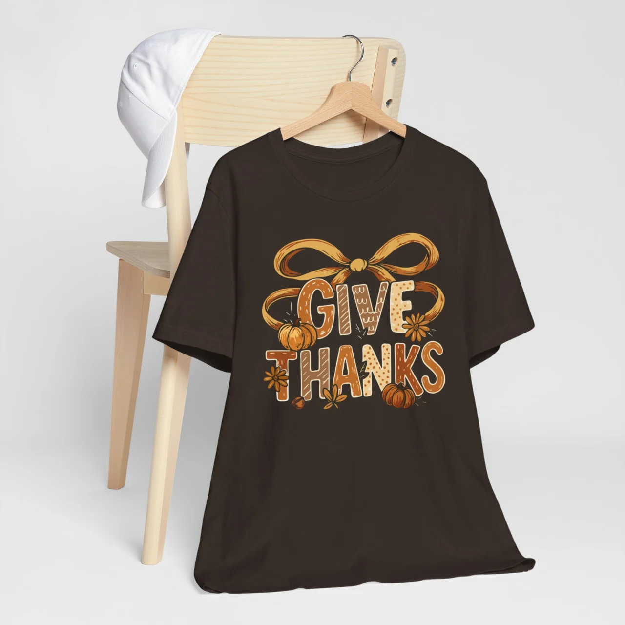 Give Thanks Shirt - Cozy Thanksgiving T-Shirt - Fall Gratitude Tee - Image 3