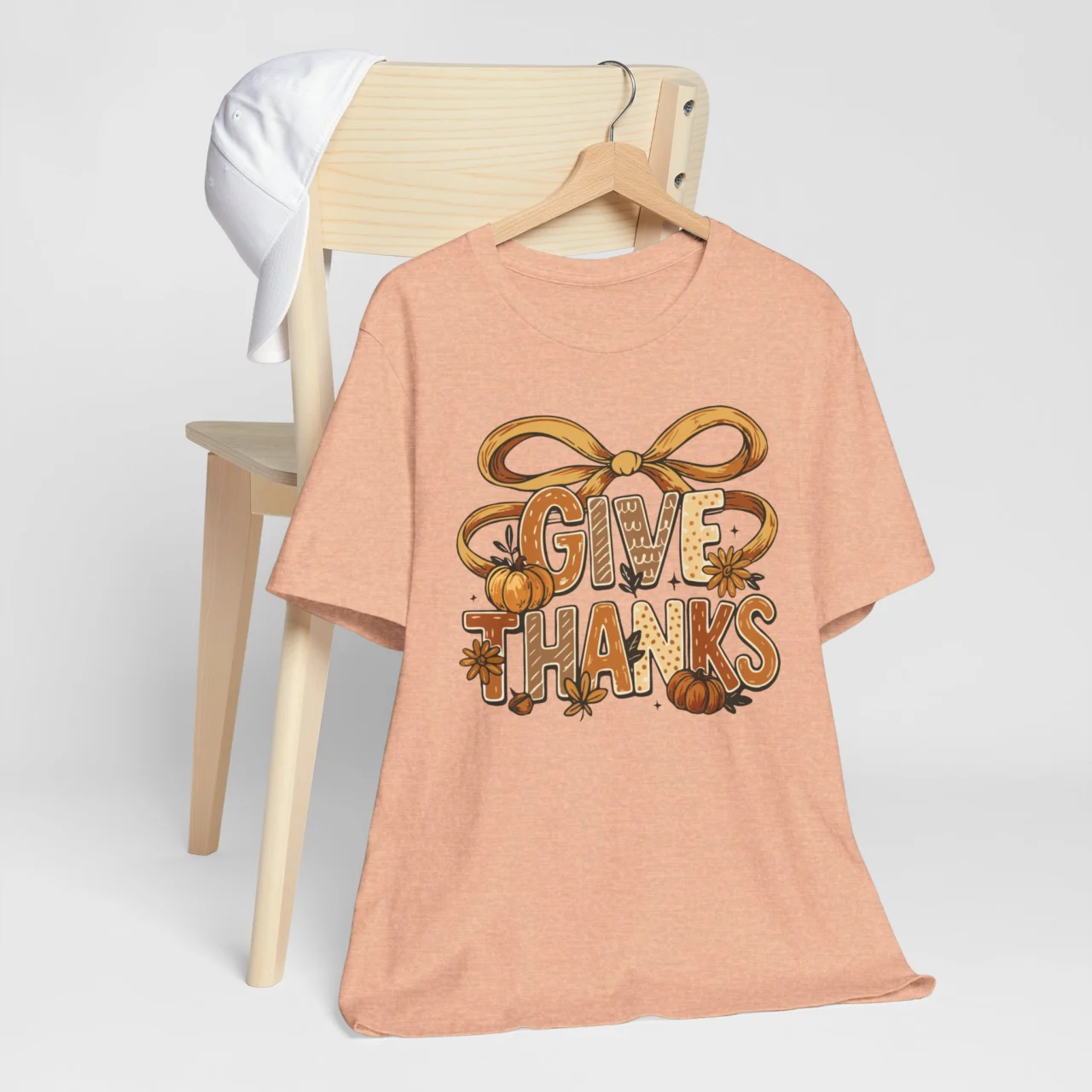 Give Thanks Shirt - Cozy Thanksgiving T-Shirt - Fall Gratitude Tee - Image 6
