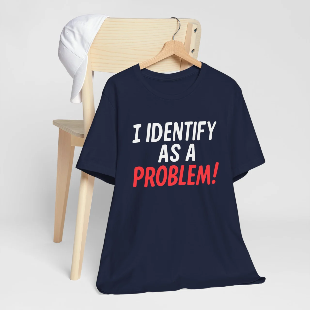I Identify As A Problem Funny Sarcastic Graphic Tee - Bold Self-Aware Humor Shirt - Image 3