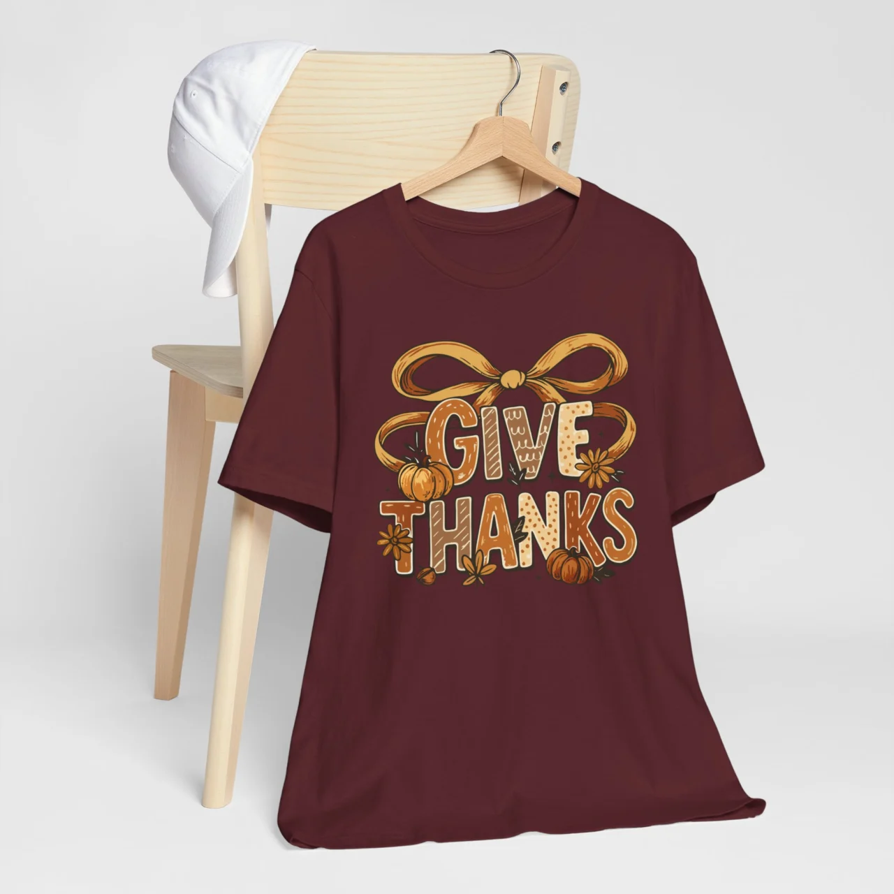 Give Thanks Shirt - Cozy Thanksgiving T-Shirt - Fall Gratitude Tee - Image 9