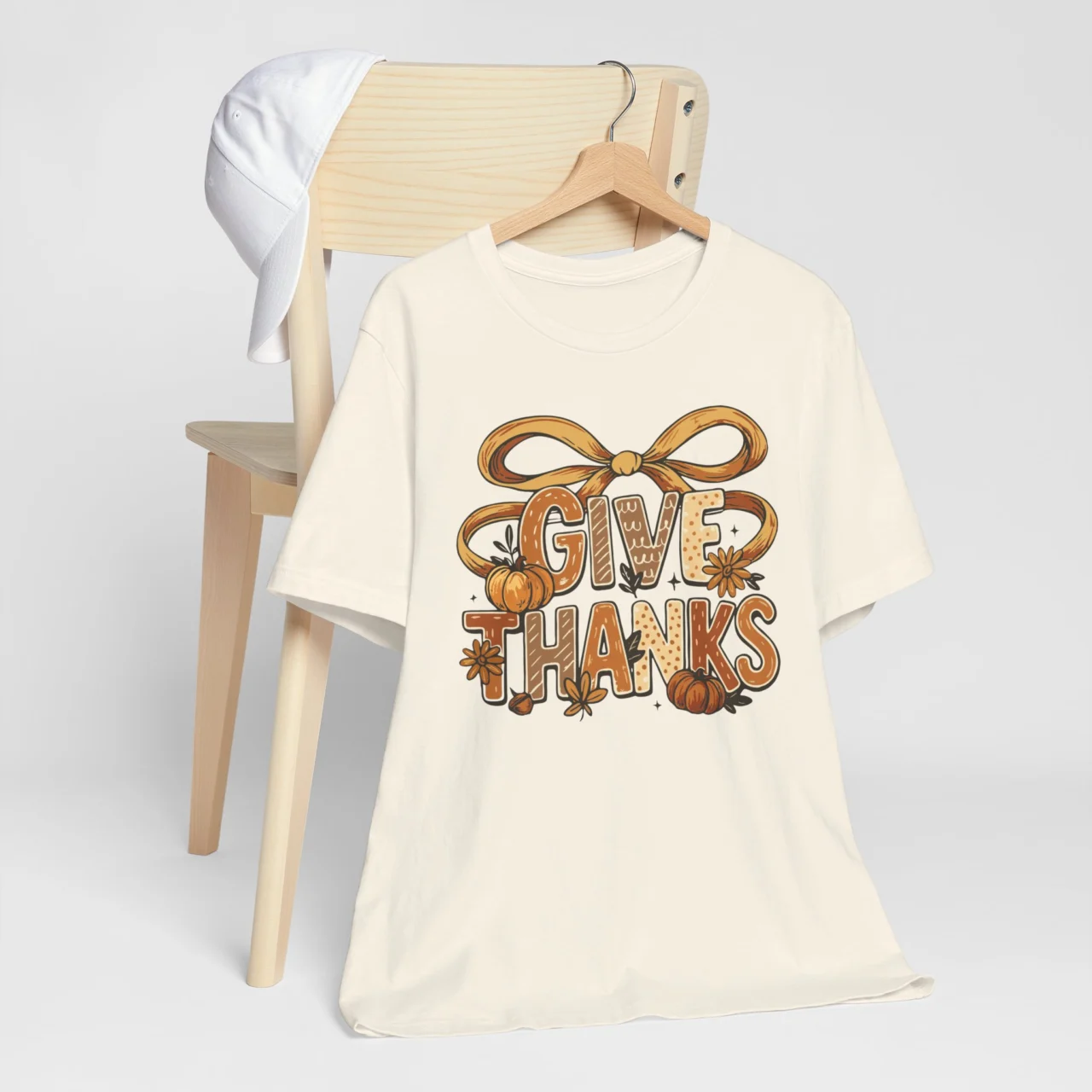 Give Thanks Shirt - Cozy Thanksgiving T-Shirt - Fall Gratitude Tee - Image 5