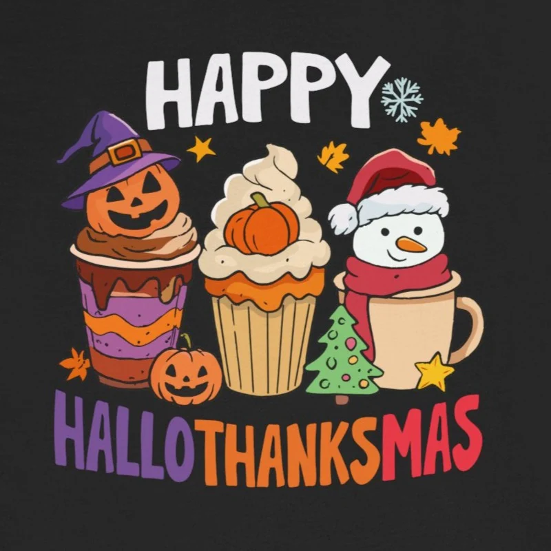 Happy Hallothanksmas Shirt - Funny Fall T-Shirt - Design Idea Inspiration