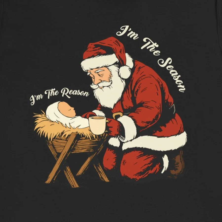 I'm the Reason I'm the Season Shirt - Baby Jesus and Santa Shirt - Image 10