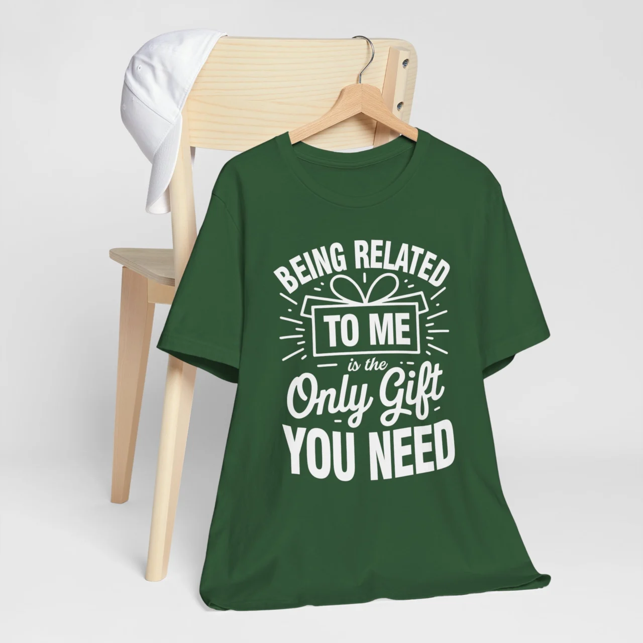 Funny Sarcastic Family Christmas Tee - Being Related To Me Is The Only Gift You Need Shirt - Image 5