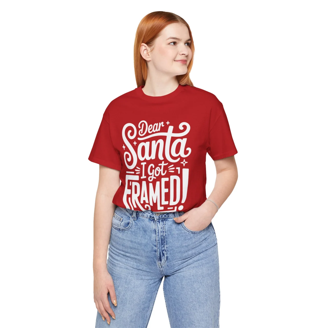 Funny Sarcastic Naughty List Tee - Dear Santa I Got Framed Shirt Mens Womens Unisex Soft Crewneck Graphic Top Shirt