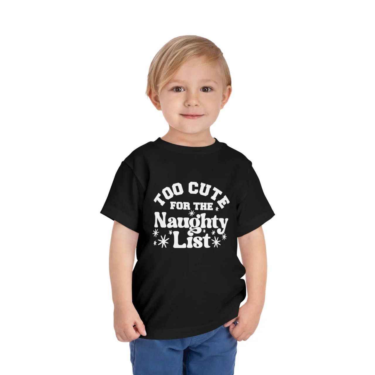 Kids Toddler Christmas Tee - Too Cute For The Naughty List Shirt - Image 2