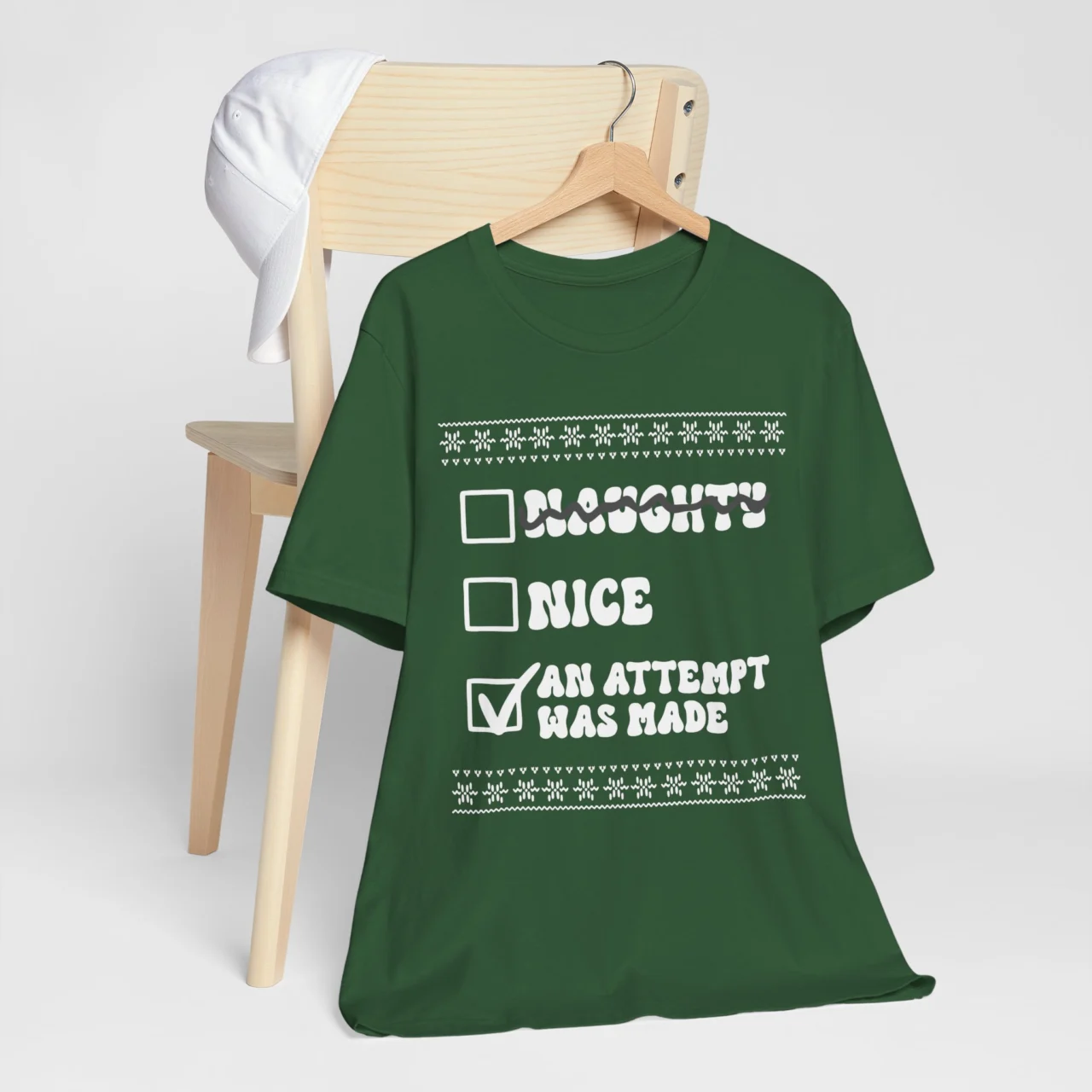 Sarcastic Funny Christmas Tee - Naughty Nice An Attempt Was Made Shirt - Image 4