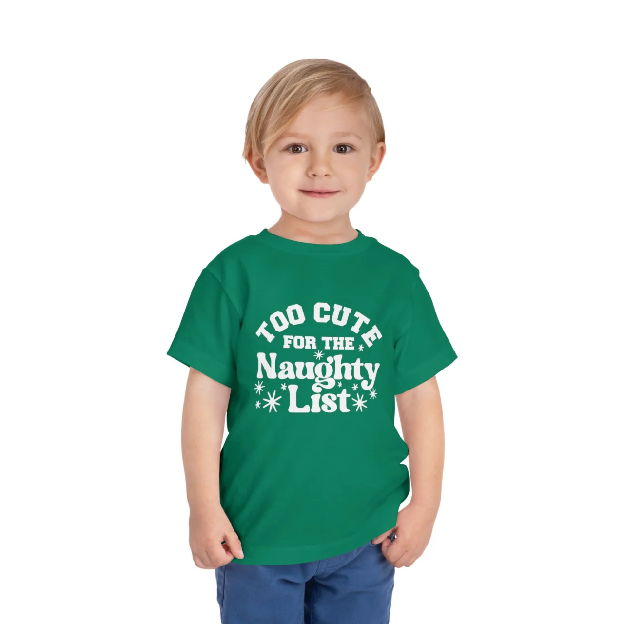 Kids Toddler Christmas Tee - Too Cute For The Naughty List Shirt - Image 3