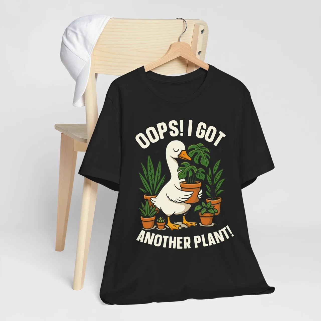 Plant Lover T‑Shirt - Oops! I Got Another Plant! Cute Goose & Potted Plants Tee - Image 5