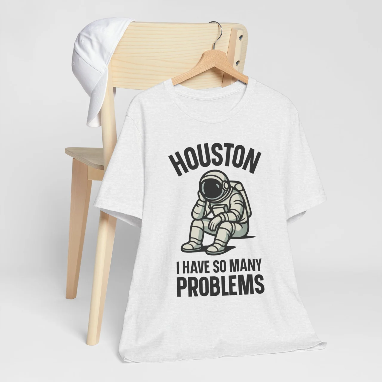 Houston I Have So Many Problems Funny Astronaut Graphic Tee - Funny Space T-Shirt - Image 4