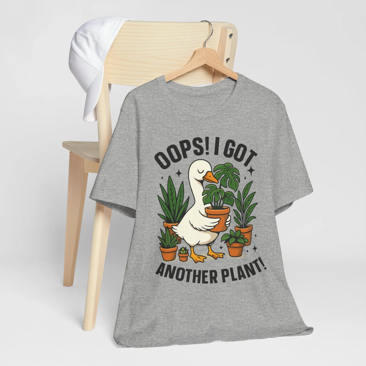 Plant Lover T‑Shirt - Oops! I Got Another Plant! Cute Goose & Potted Plants Tee - Image 8