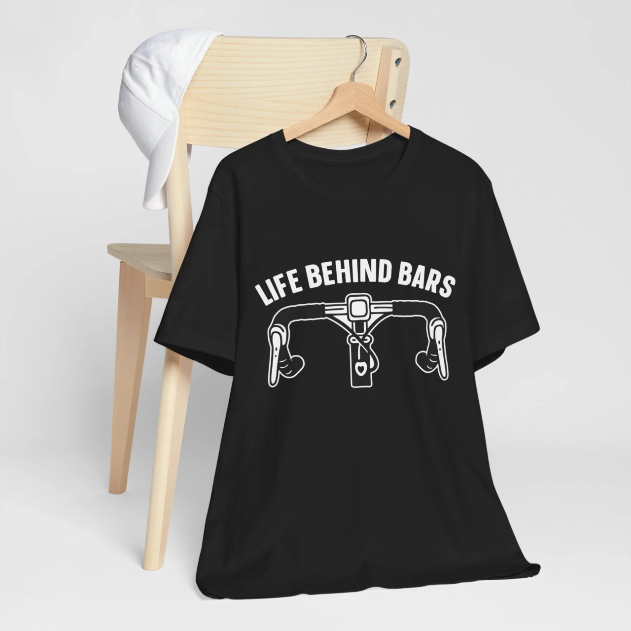 Life Behind Bars Funny Cycling Graphic Tee - Road Bike Cycling Handlebar Graphic Tee - Image 2