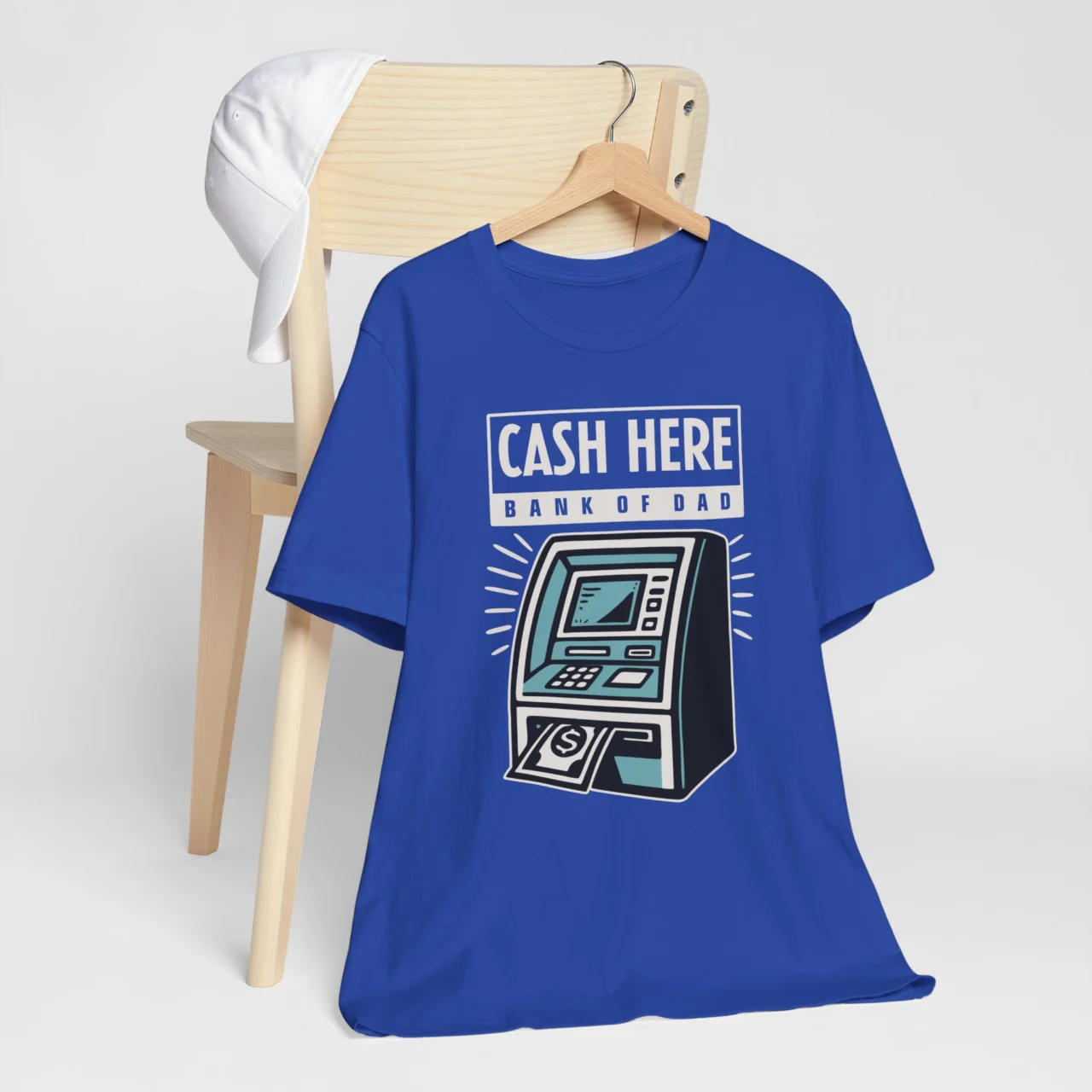 Cash Here Bank Of Dad Funny ATM Graphic Tee - Father's Day Humor Shirt - Image 7