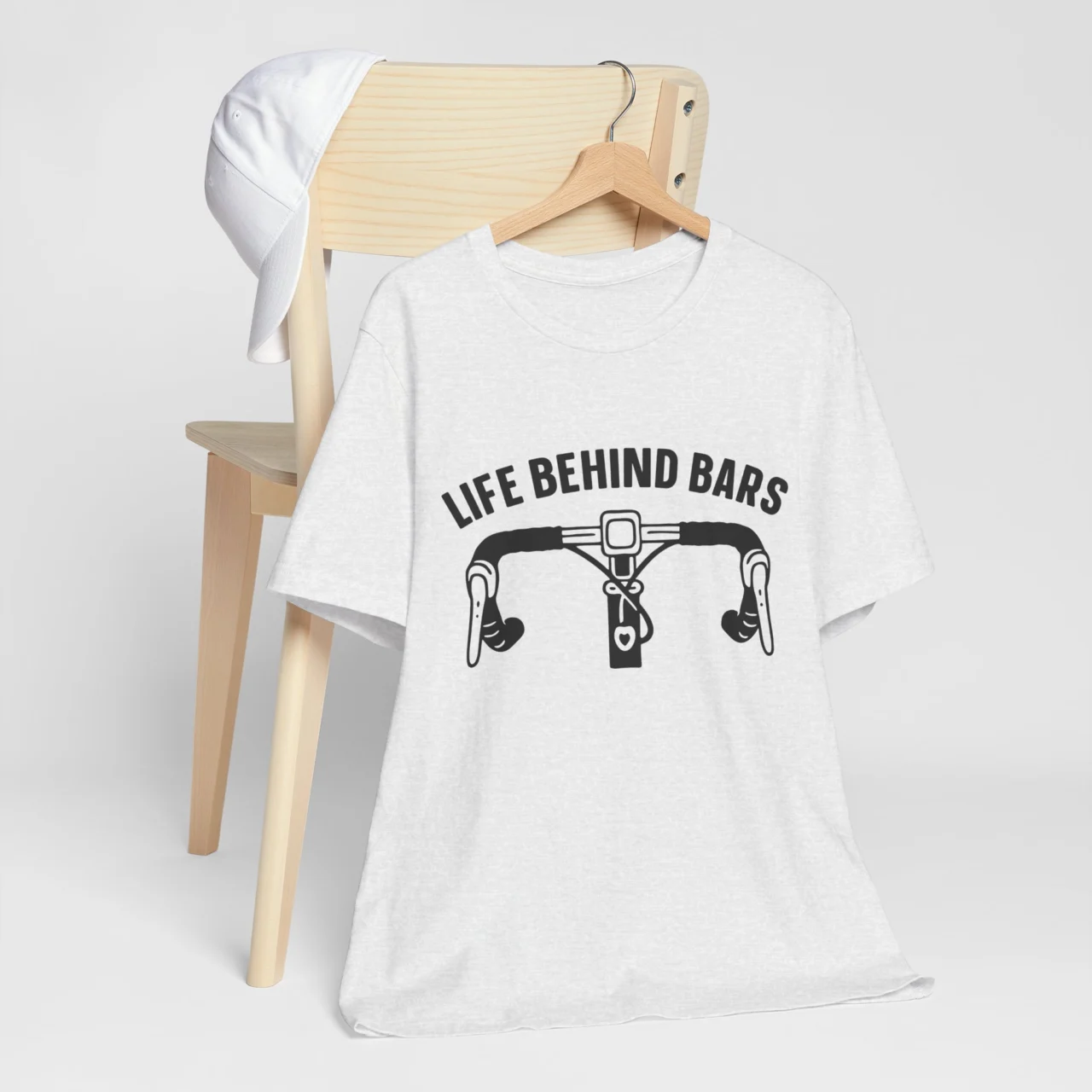 Life Behind Bars Funny Cycling Graphic Tee - Road Bike Cycling Handlebar Graphic Tee - Image 3