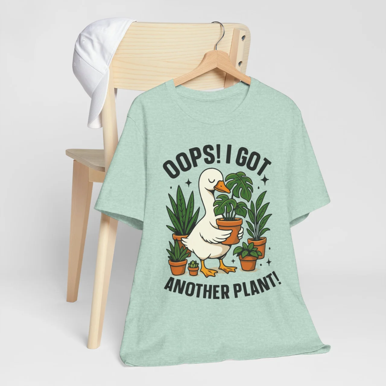Plant Lover T‑Shirt - Oops! I Got Another Plant! Cute Goose & Potted Plants Tee - Image 6