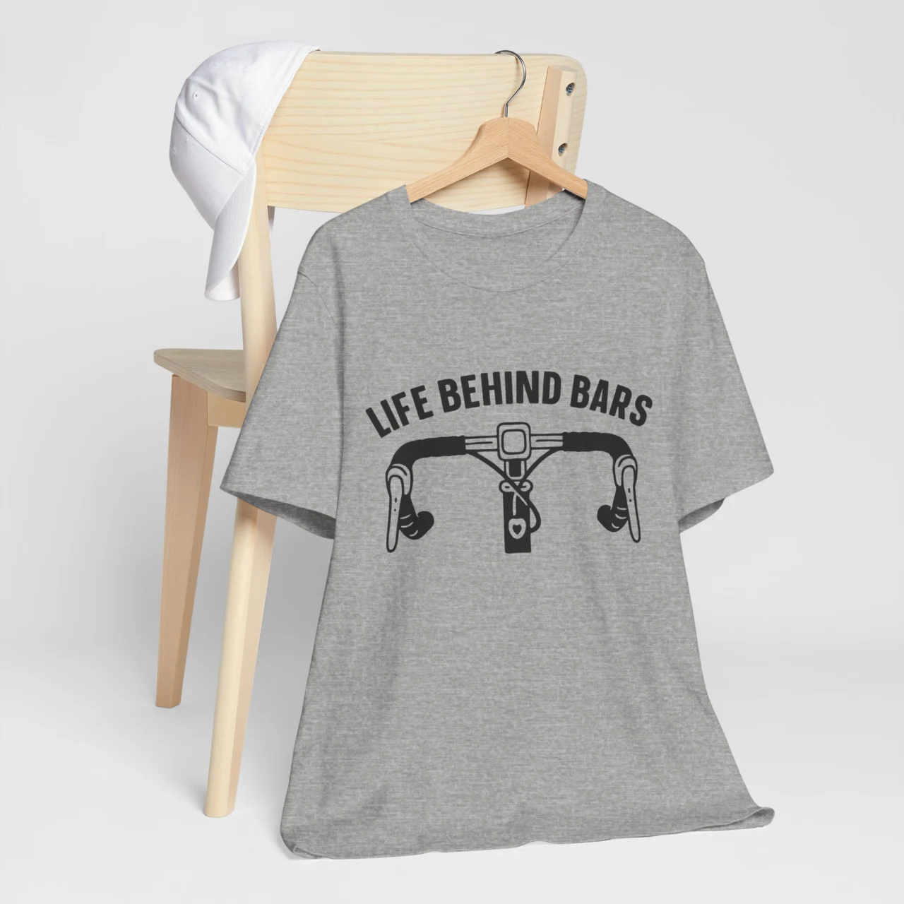 Life Behind Bars Funny Cycling Graphic Tee - Road Bike Cycling Handlebar Graphic Tee - Image 9