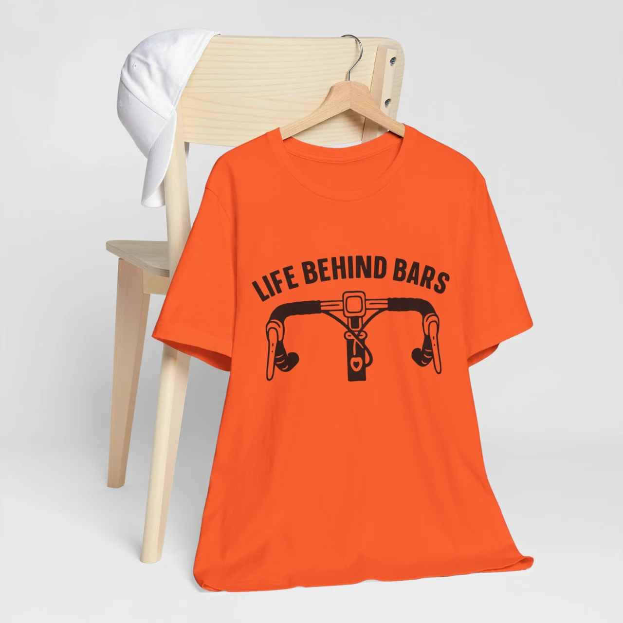 Life Behind Bars Funny Cycling Graphic Tee - Road Bike Cycling Handlebar Graphic Tee - Image 4
