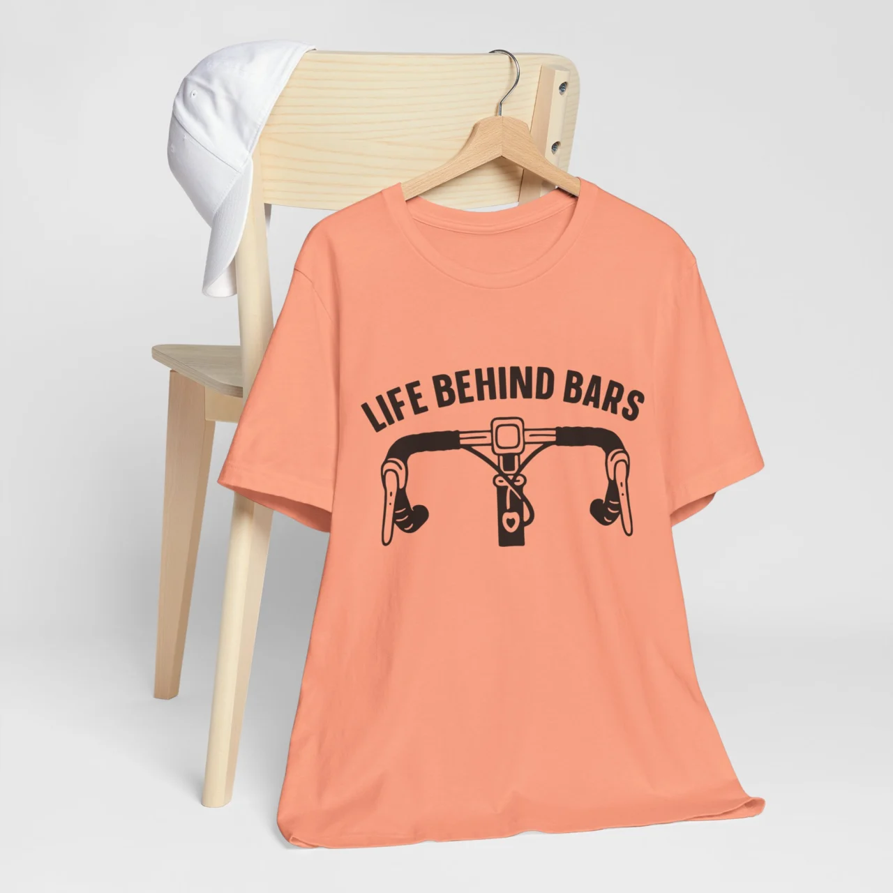 Life Behind Bars Funny Cycling Graphic Tee - Road Bike Cycling Handlebar Graphic Tee - Image 5